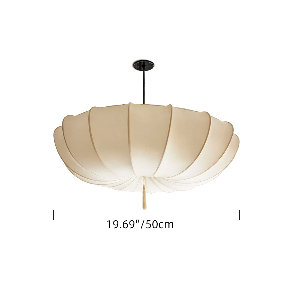 Nordic French Style Pendant Light Fabric Bedroom Lampshade