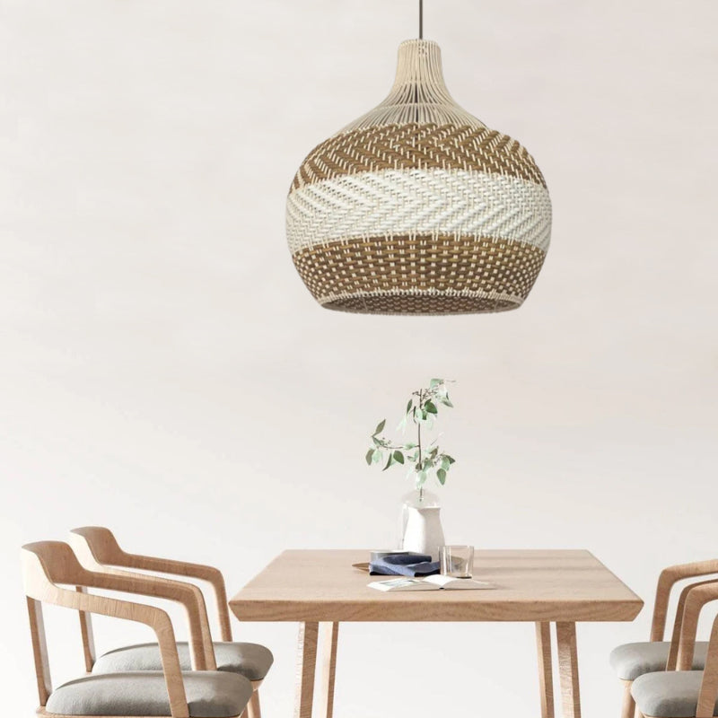 White Rattan Pendant Light Interior Decor