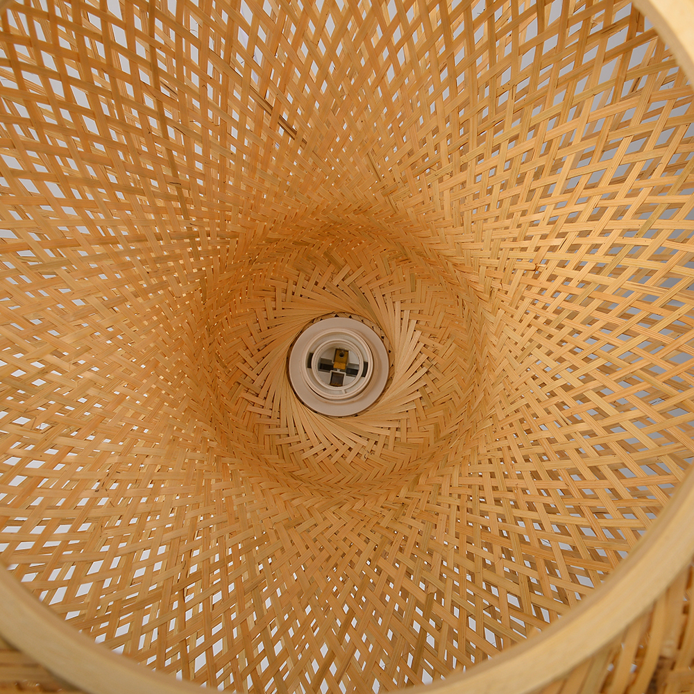 2 Layer Bamboo Pendant Light Shades Restaurant Dining Room Decor Chandeliers