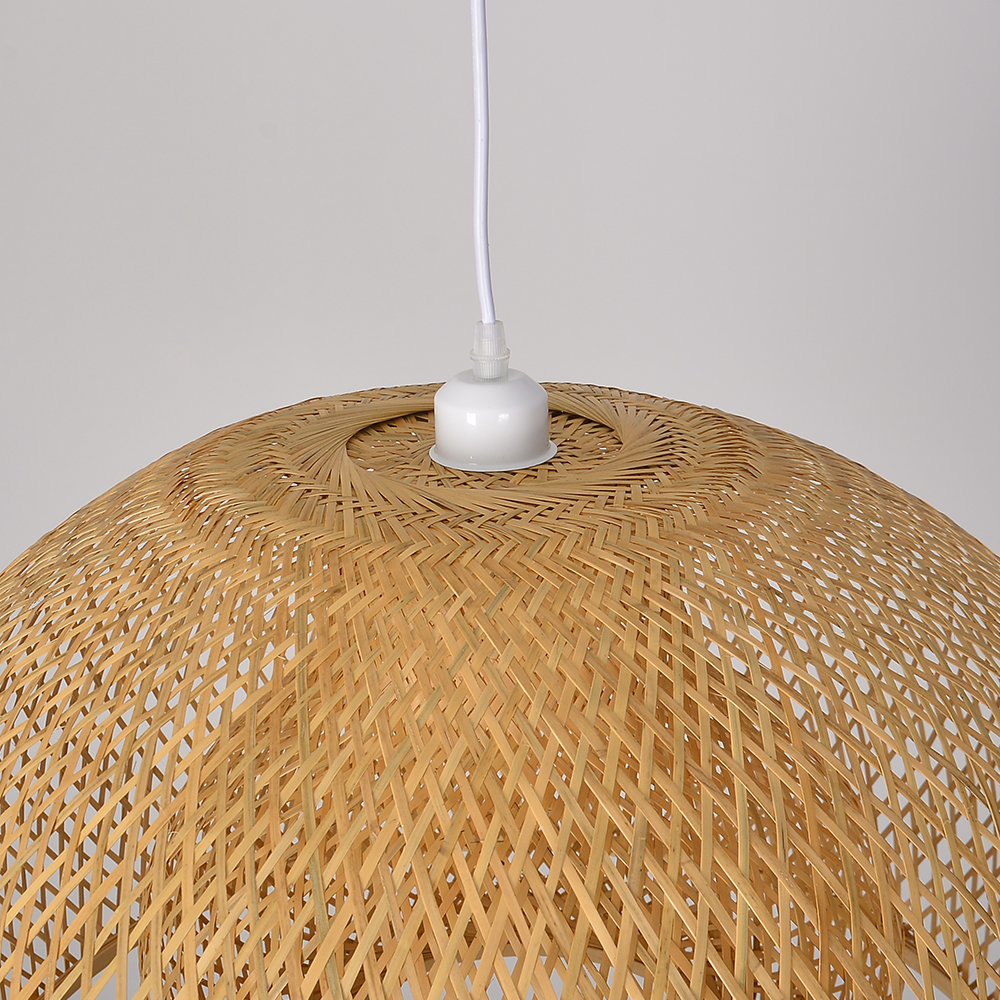 2 Layer Bamboo Pendant Light Shades Restaurant Dining Room Decor Chandeliers