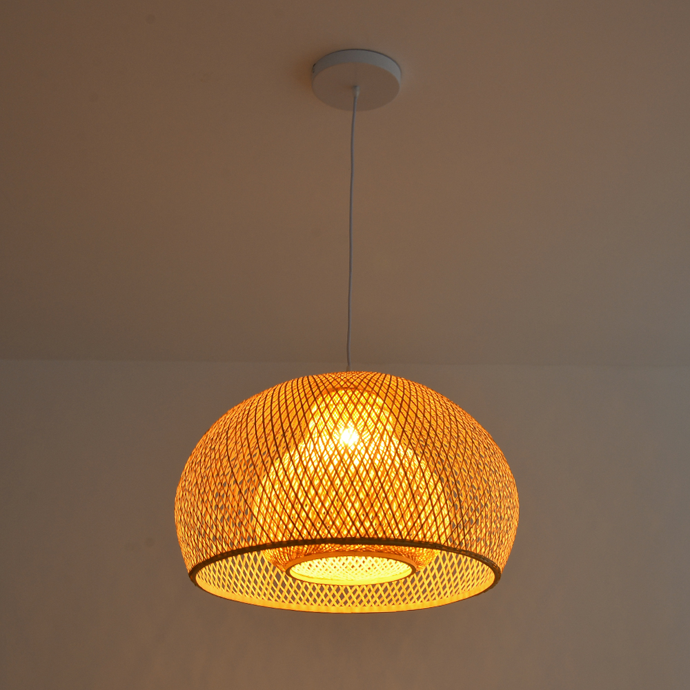 Bohemian Living Room Handcrafted Bamboo Pendant Light Rattan Bamboo Chandelier