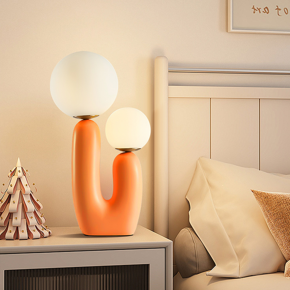 Nordic Designer Orange Finger Table Lamp Scandinavian Modern Bedside Lamp