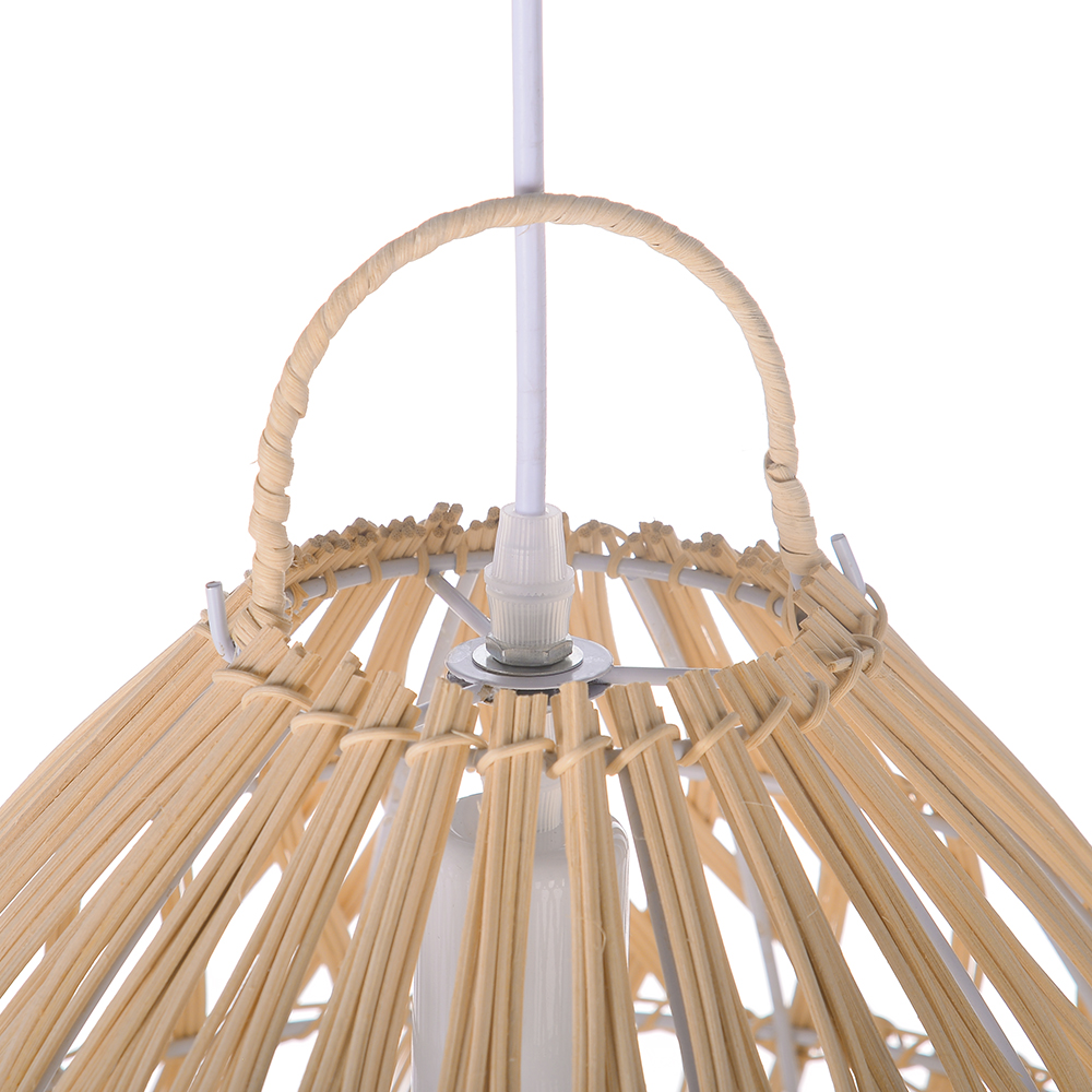 Modern Minimalist Coastal Bedroom Rattan Pendant Light