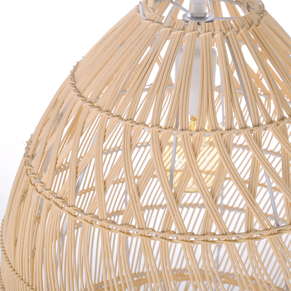 Modern Minimalist Coastal Bedroom Rattan Pendant Light