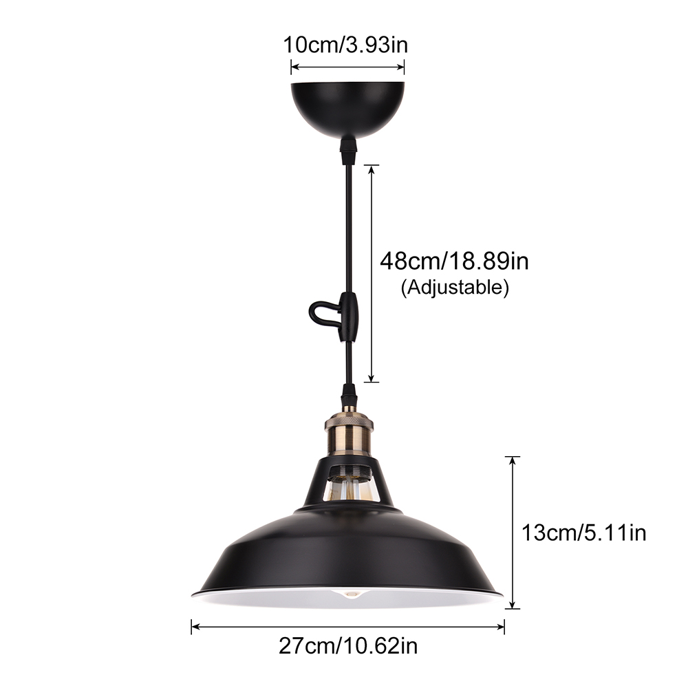 Industrial-style Vintage Iron Bar Pendant Light Restaurants Fixture with a Nostalgic Shade