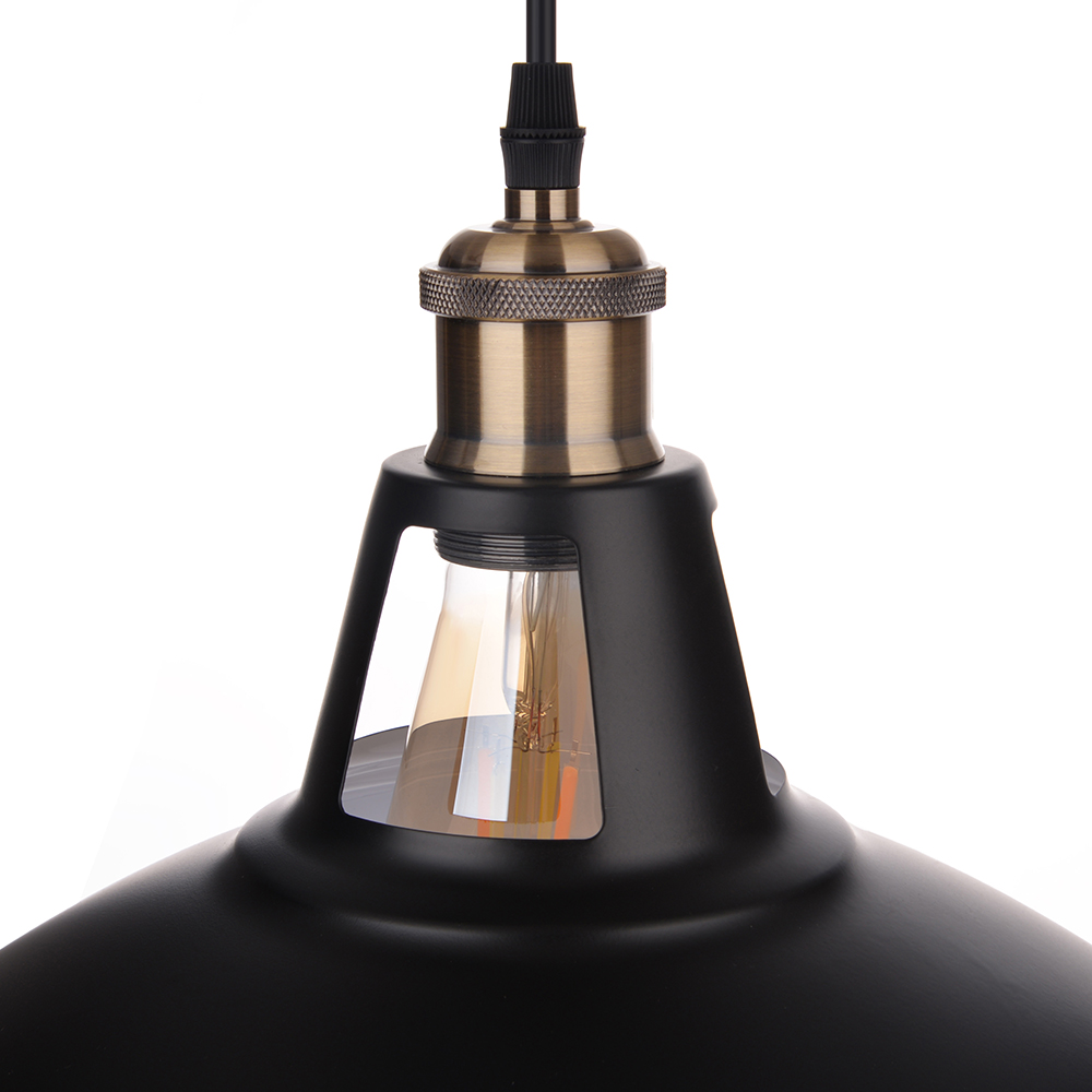 Industrial-style Vintage Iron Bar Pendant Light Restaurants Fixture with a Nostalgic Shade