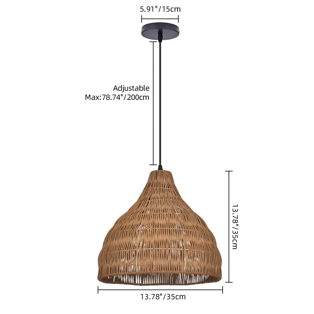 Wabi-Sabi Handwoven Rattan Pendant Light Artisan-made Woven Rattan Shades