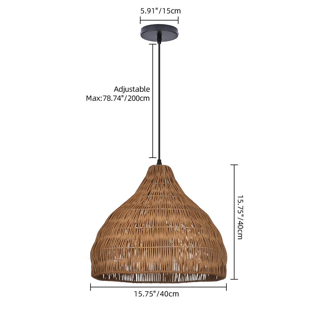 Wabi-Sabi Handwoven Rattan Pendant Light Artisan-made Woven Rattan Shades
