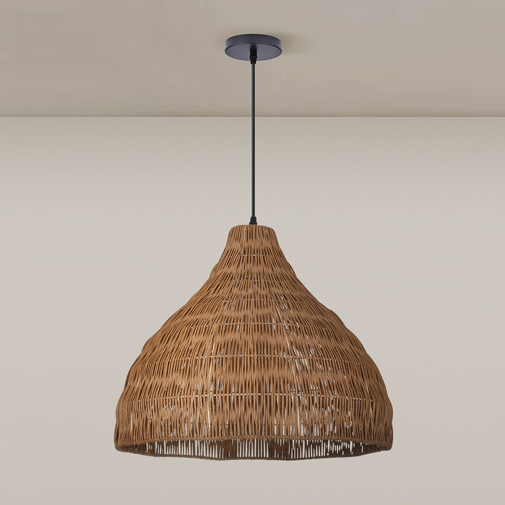 Wabi-Sabi Handwoven Rattan Pendant Light Artisan-made Woven Rattan Shades
