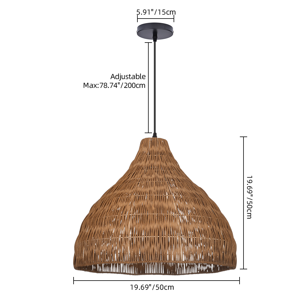 Wabi-Sabi Handwoven Rattan Pendant Light Artisan-made Woven Rattan Shades