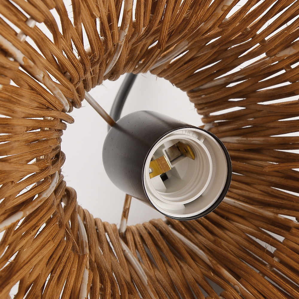 Wabi-Sabi Handwoven Rattan Pendant Light Artisan-made Woven Rattan Shades