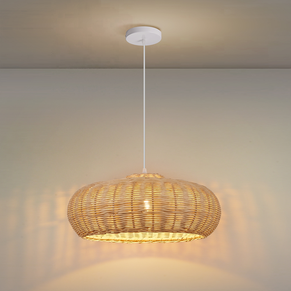 Handcrafted Woven Rattan Pendant Light Dining Room Restaurants Modern Lighting Fixture