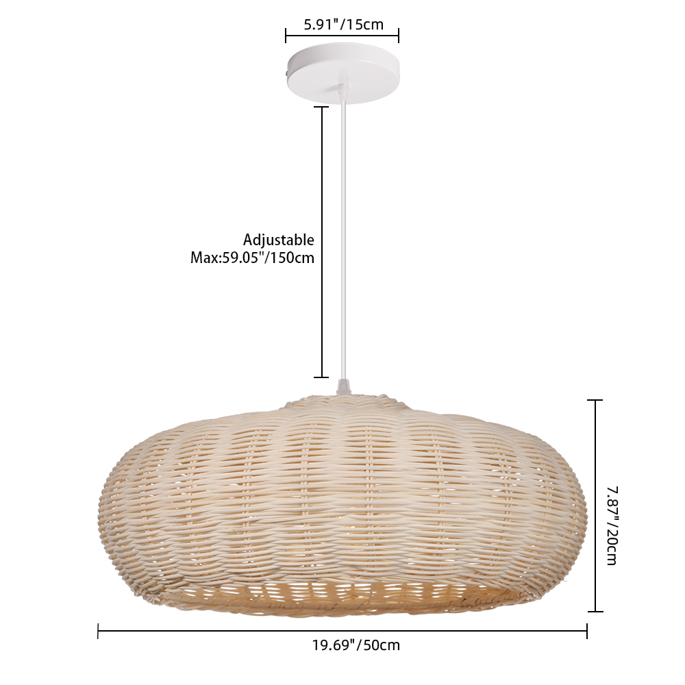 Coastal Wicker Rattan Pendant Lights Organic Chandelier for Living Room Dining Room