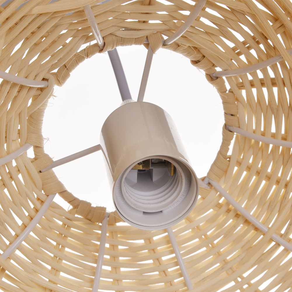 Coastal Wicker Rattan Pendant Lights Organic Chandelier for Living Room Dining Room