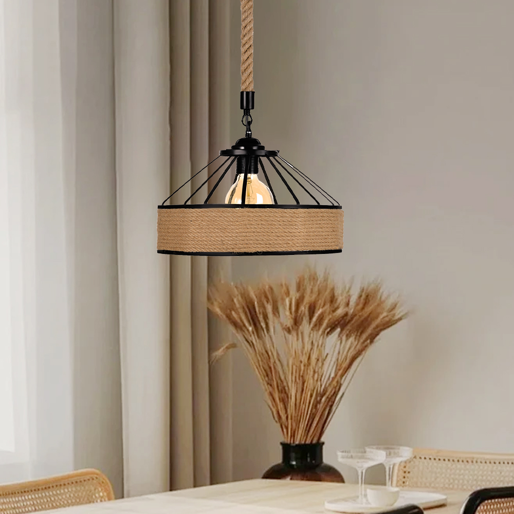 Industrial Style Country Hemp Rope Chandelier Cafe Restaurant Creative Decor