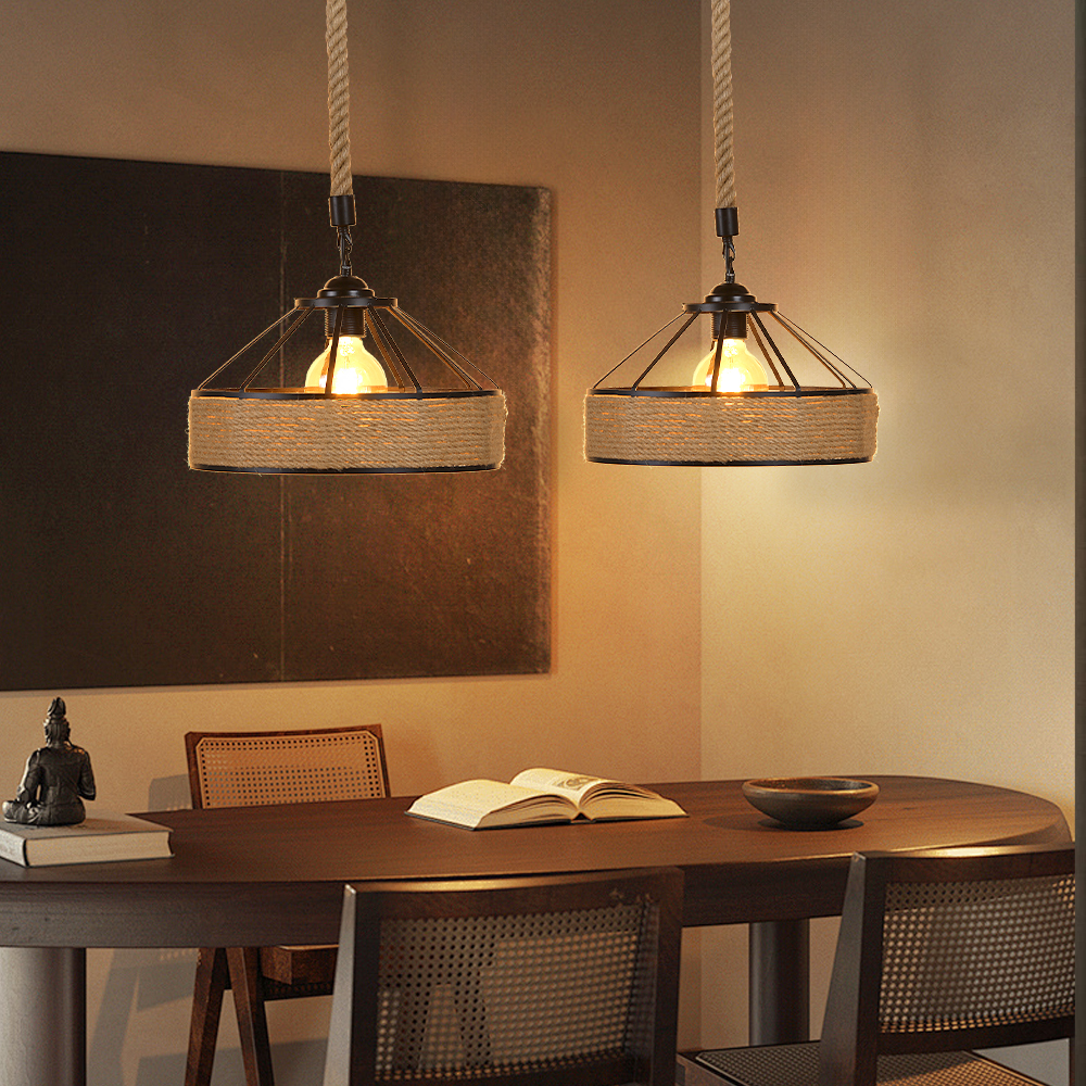 Industrial Style Country Hemp Rope Chandelier Cafe Restaurant Creative Decor