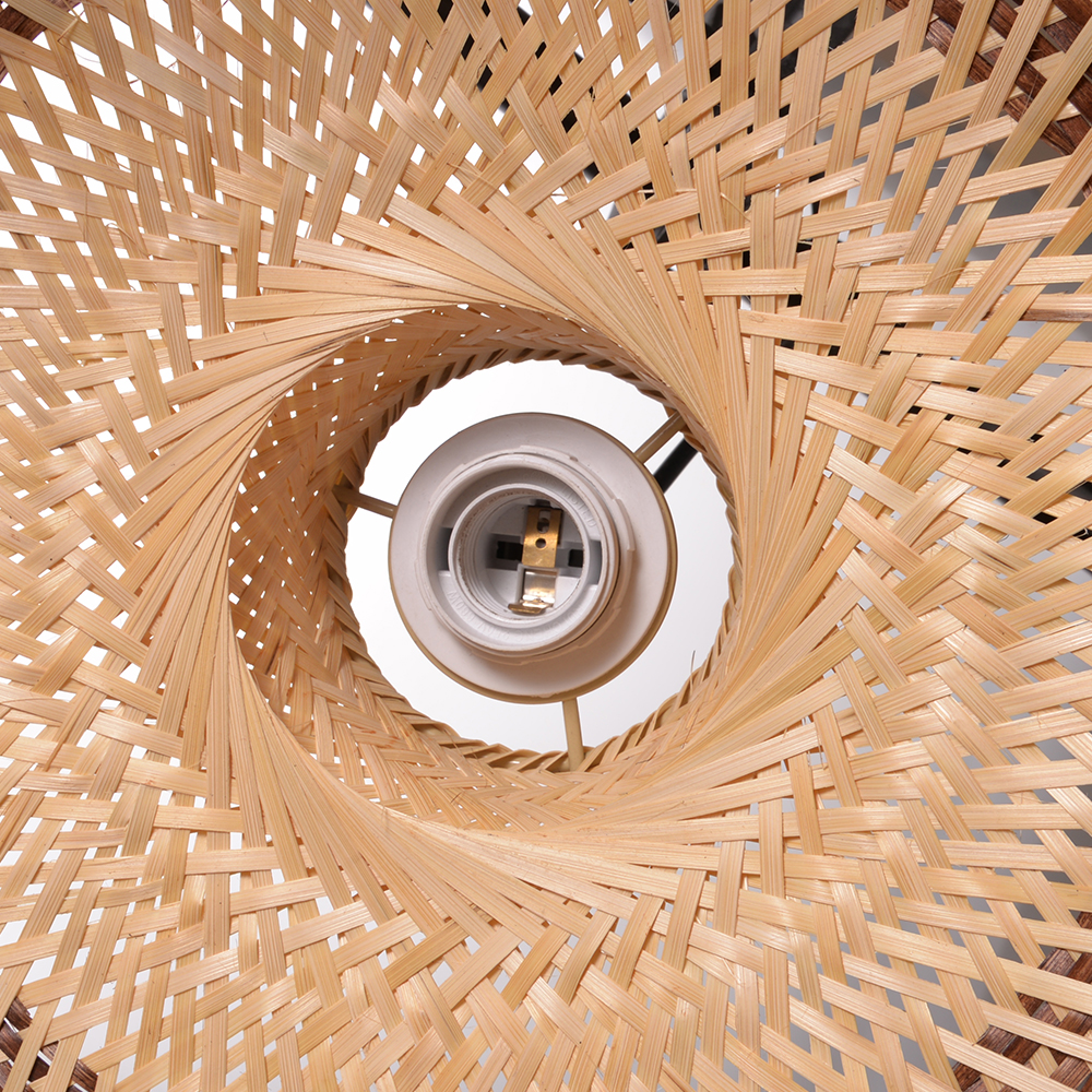 Pastoral Bamboo Pendant Lamp​ Decorative Handwoven Hanging Light for Kitchen Dining Room