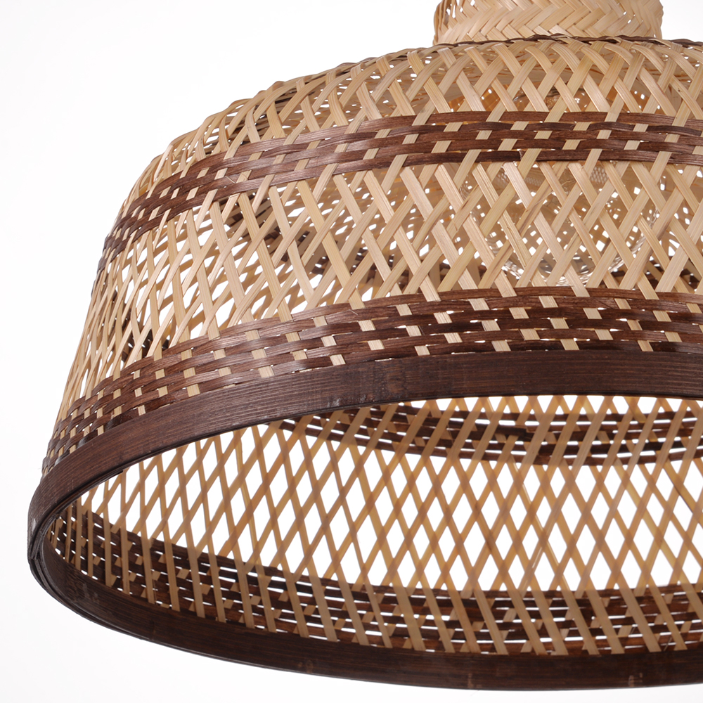 Pastoral Bamboo Pendant Lamp​ Decorative Handwoven Hanging Light for Kitchen Dining Room