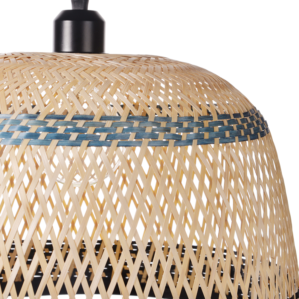 Natural Hand-Woven Bamboo Bell Pendant Light Basketweave Pendant Shade