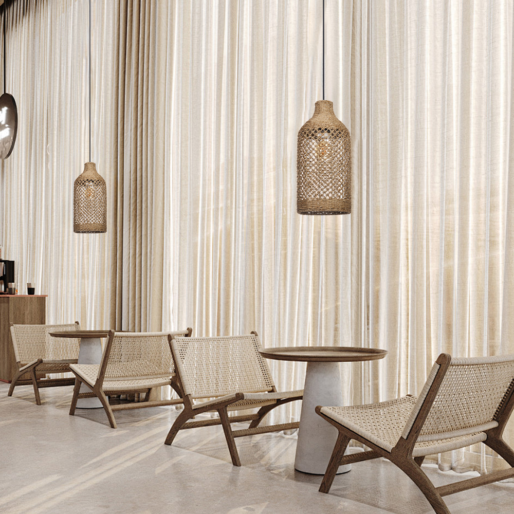 Wabi Sabi Style Seagrass Pendant Light