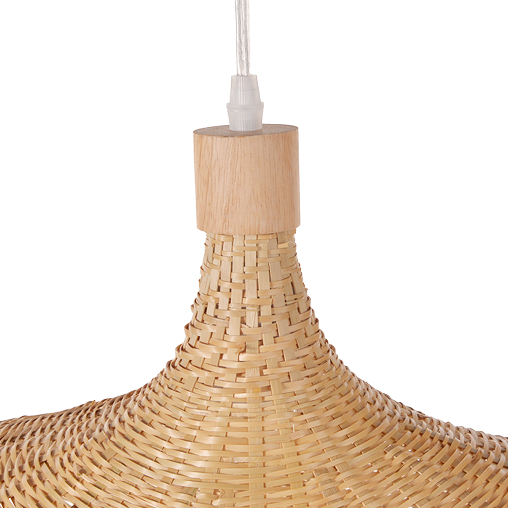 Artistic Bamboo Hanging Lamp Living Room Decorative Straw Hat Pendant Chandelier