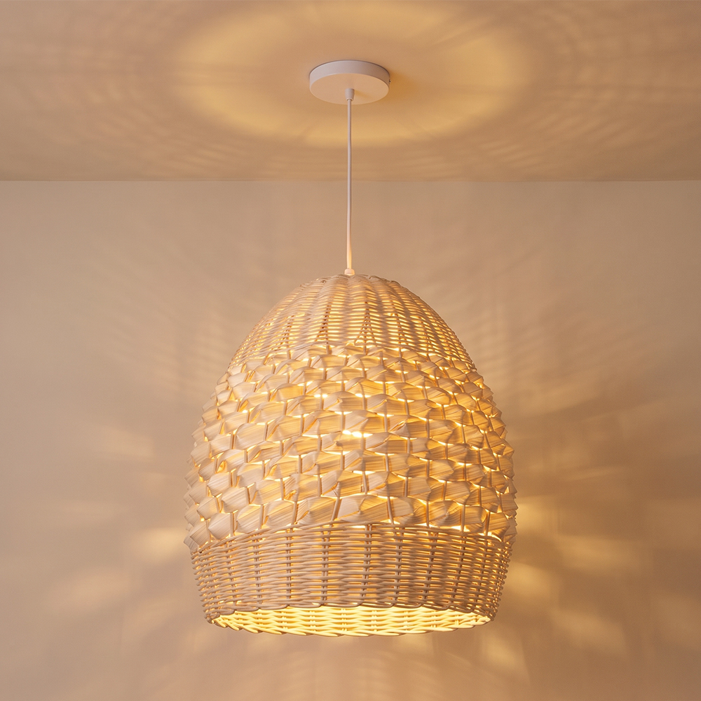 Rustic Handmade Pendant Light Shade Boho Hanging Lamp for Dining Room Decor