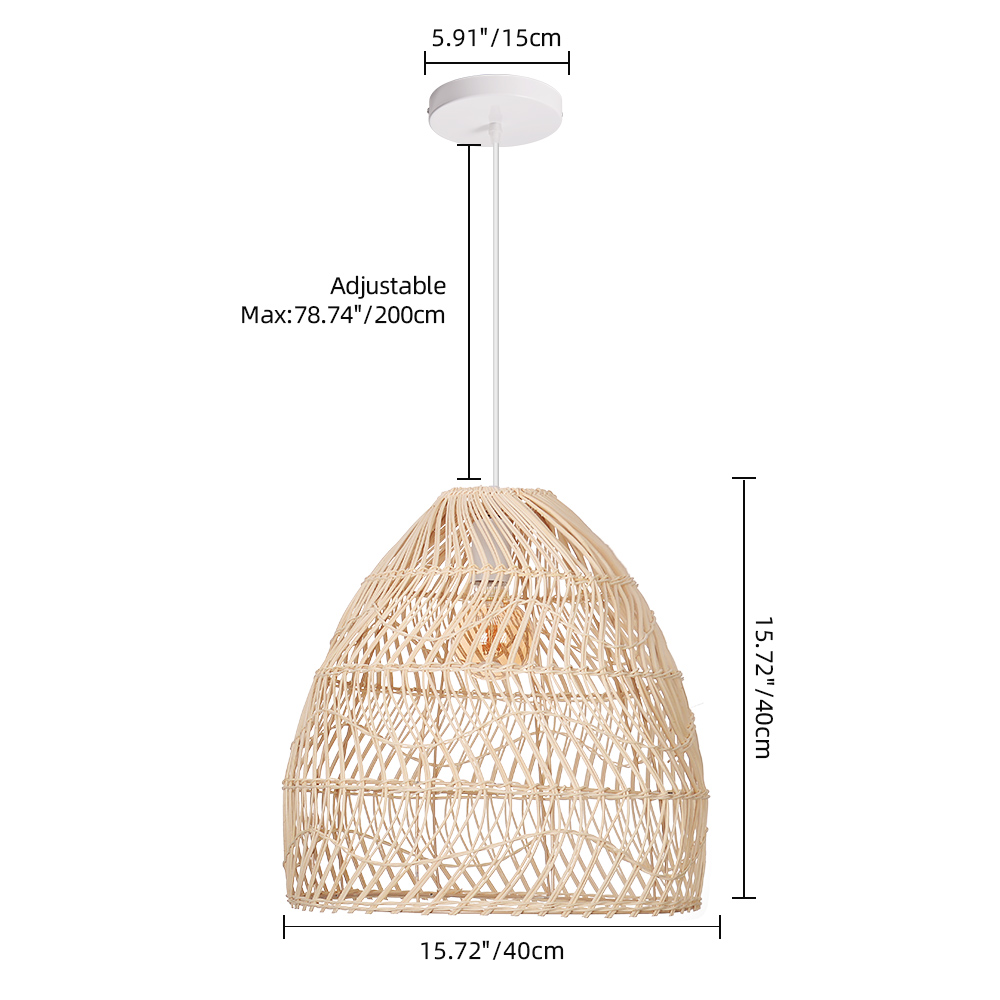 Restaurant Decor Rattan Pendant Lights Natural Color Handmade Lamps