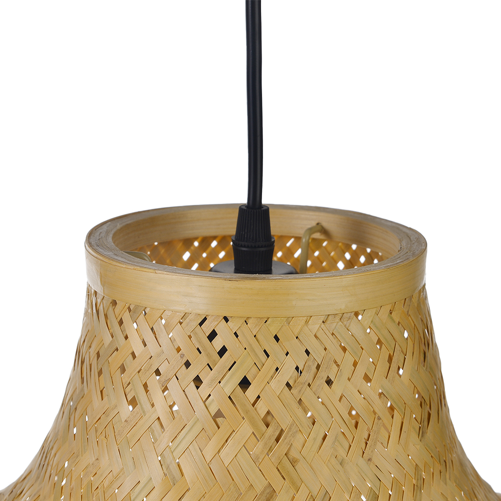 Japanese-Style Bamboo Handwoven Pendant Light for Dining Room