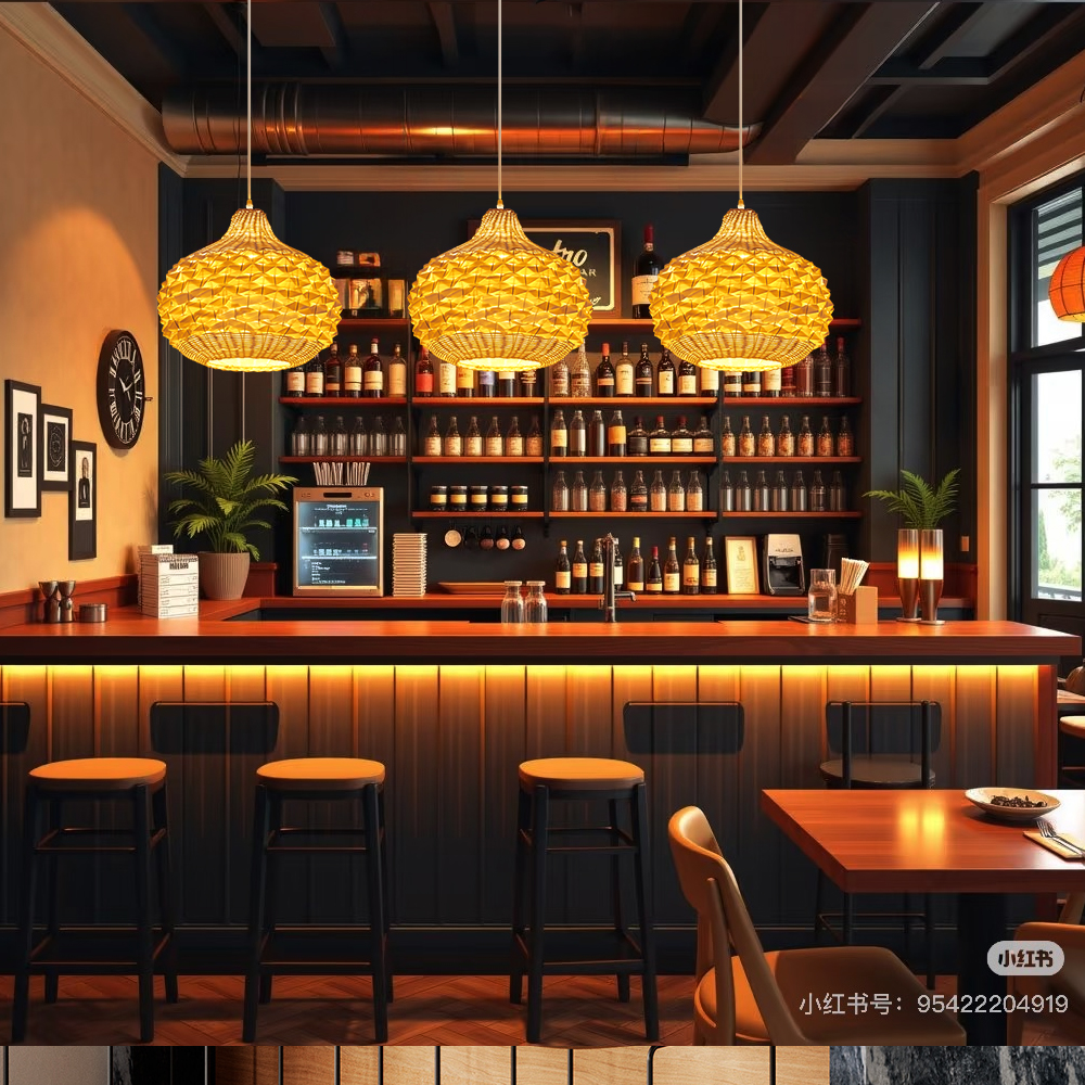 Unique Hand-Woven Rattan Pendant Light for Dining Room Kitchen Island