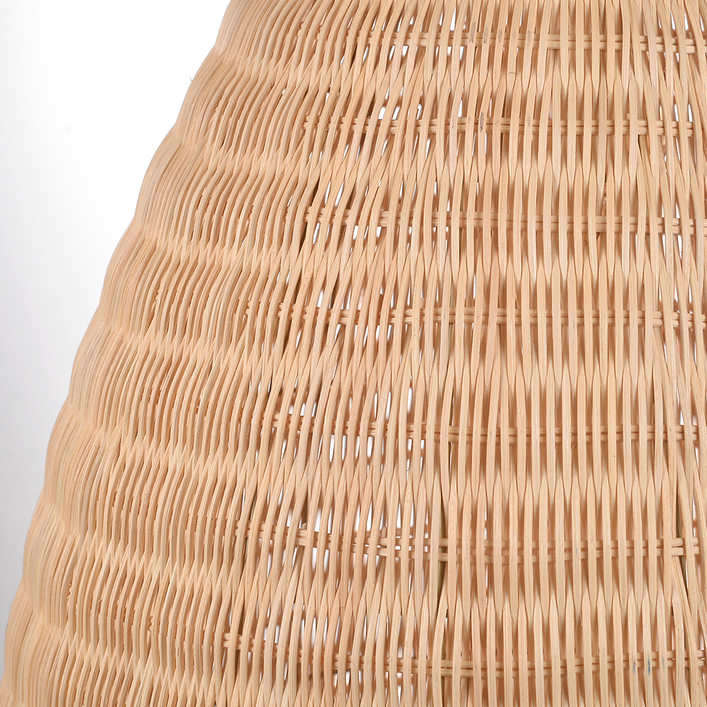 Restaurant Pendant Light Countryside Style Woven Rattan Hanging Lamp for Dining Room