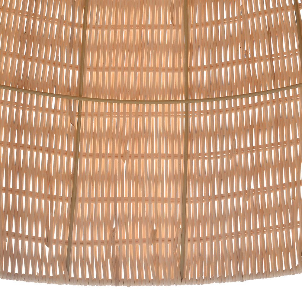 Restaurant Pendant Light Countryside Style Woven Rattan Hanging Lamp for Dining Room