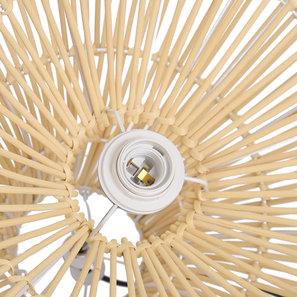 Wicker Chandelier Boho Pendant Light Basket Light Fixture for Kitchen Island Dining Room