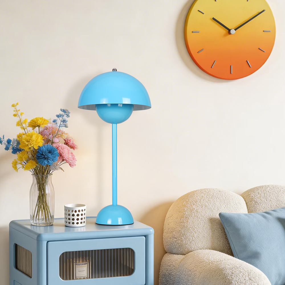 Danish Retro Flower Bud Table Lamp Nordic Style Plug In Bedroom Bedside Lighting