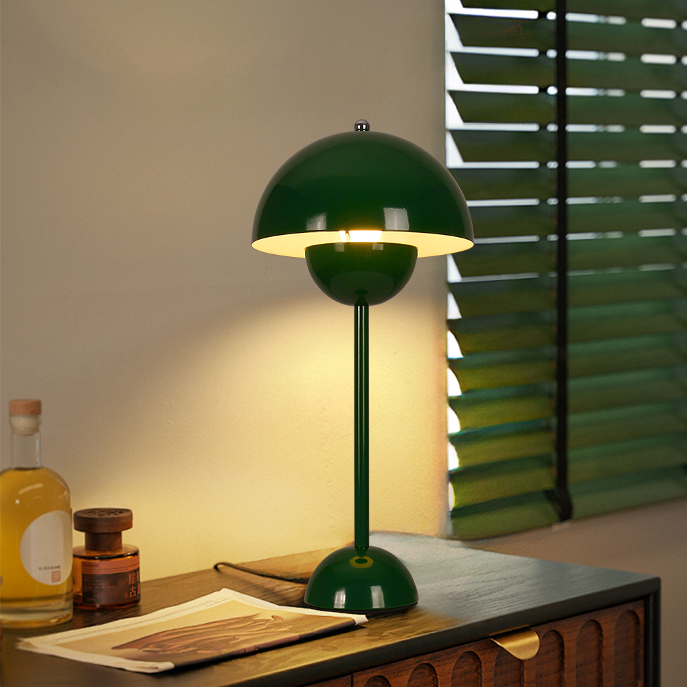 Danish Retro Flower Bud Table Lamp Nordic Style Plug In Bedroom Bedside Lighting