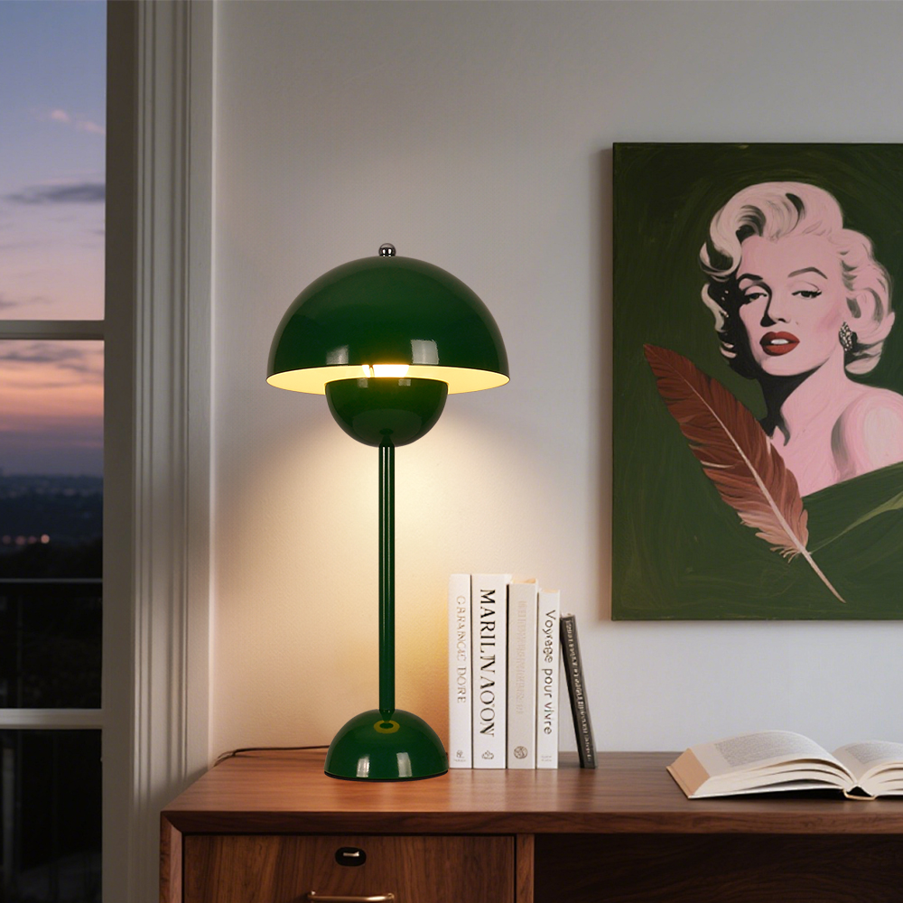 Danish Retro Flower Bud Table Lamp Nordic Style Plug In Bedroom Bedside Lighting