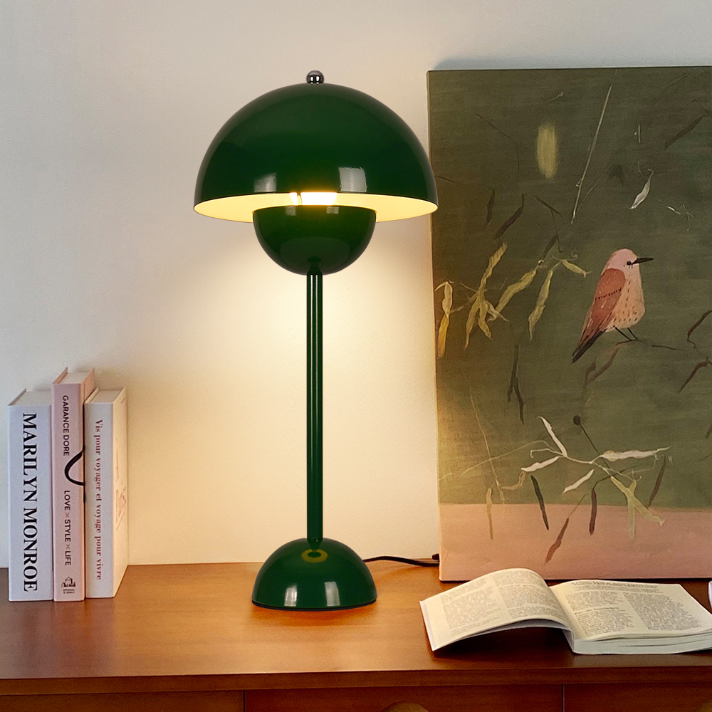 Danish Retro Flower Bud Table Lamp Nordic Style Plug In Bedroom Bedside Lighting