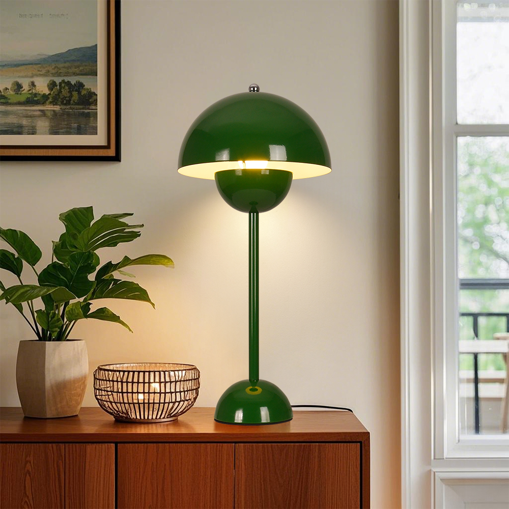 Danish Retro Flower Bud Table Lamp Nordic Style Plug In Bedroom Bedside Lighting