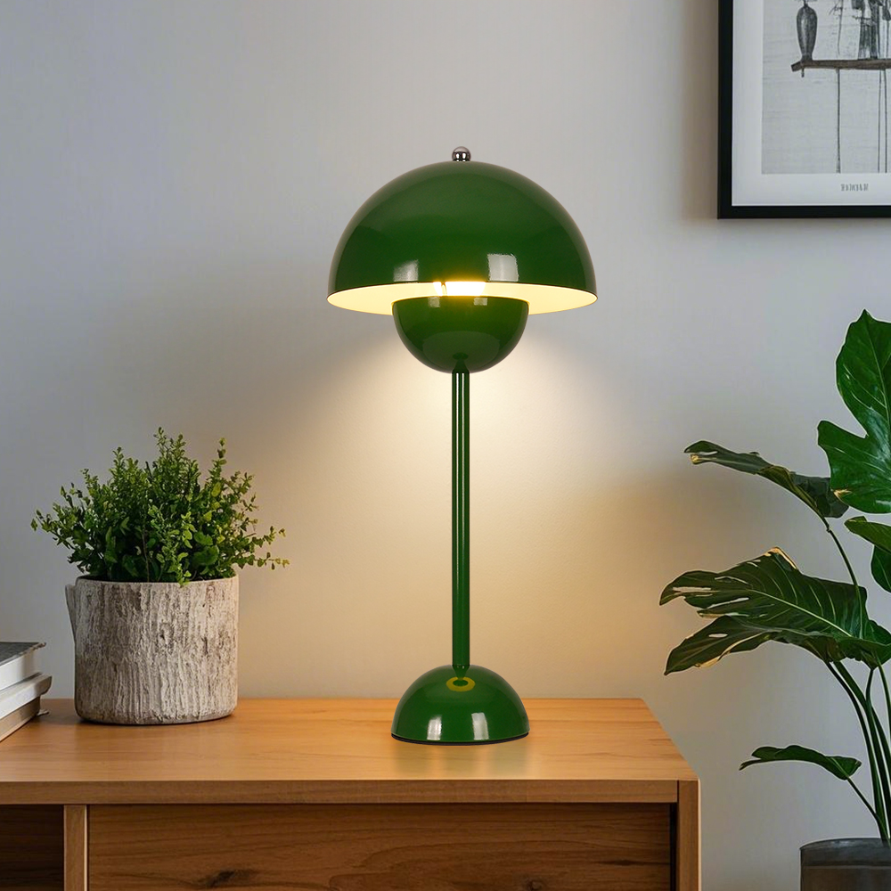 Danish Retro Flower Bud Table Lamp Nordic Style Plug In Bedroom Bedside Lighting