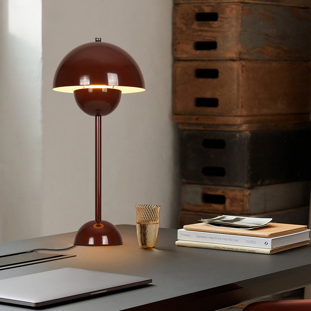 Danish Retro Flower Bud Table Lamp Nordic Style Plug In Bedroom Bedside Lighting