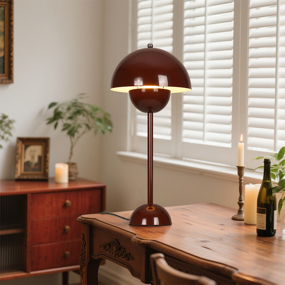 Danish Retro Flower Bud Table Lamp Nordic Style Plug In Bedroom Bedside Lighting