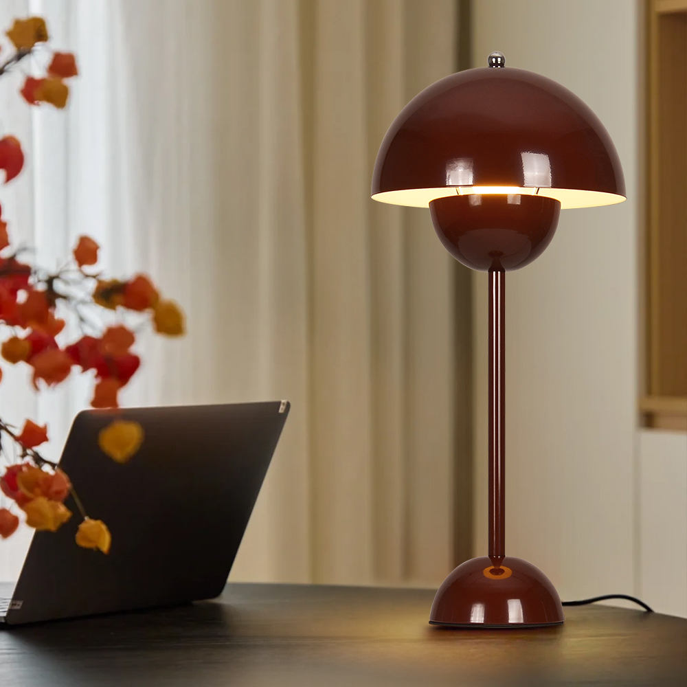 Danish Retro Flower Bud Table Lamp Nordic Style Plug In Bedroom Bedside Lighting