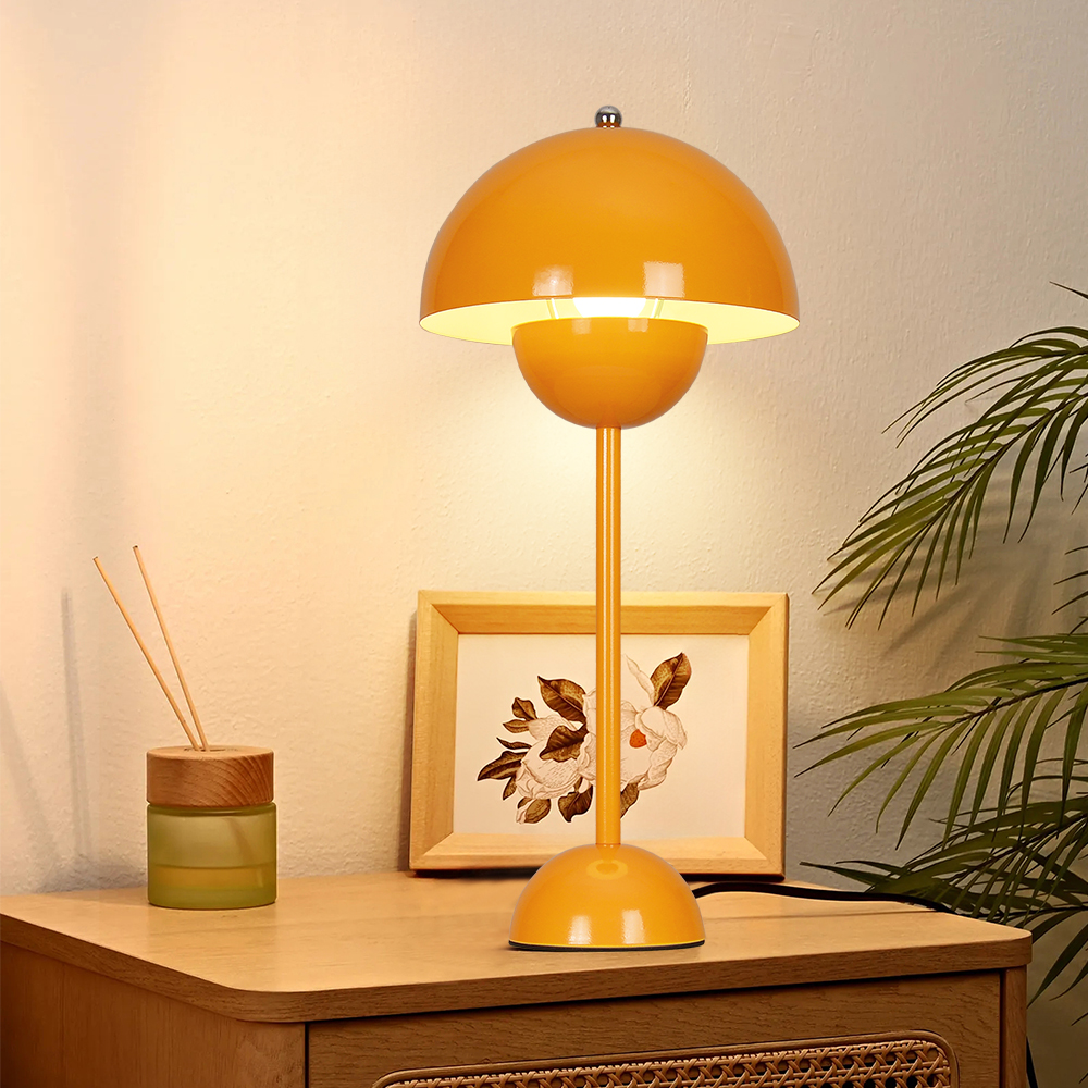 Danish Retro Flower Bud Table Lamp Nordic Style Plug In Bedroom Bedside Lighting