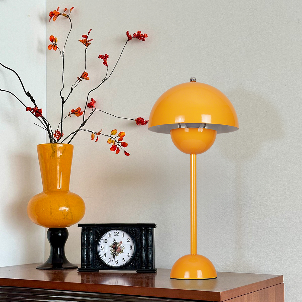 Danish Retro Flower Bud Table Lamp Nordic Style Plug In Bedroom Bedside Lighting