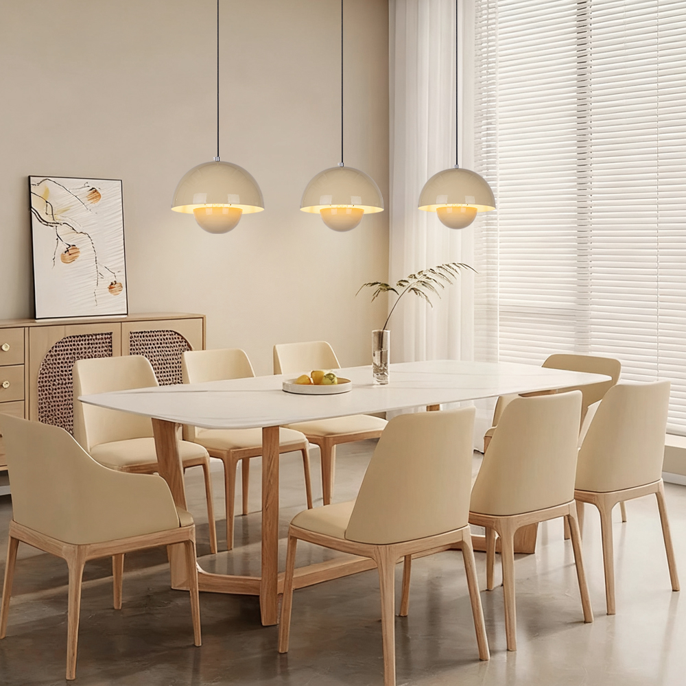 French Cream Style Floral Bud Metal Pendant Light Designer Classic Dining Room Restaurants Bar Decor Lamp