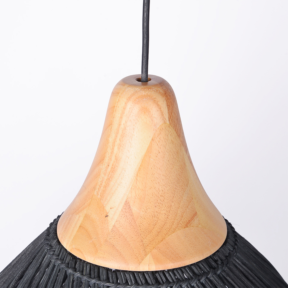 Boho Farmhouse Handcrafted Rattan Pendant Light for Kitchen Island