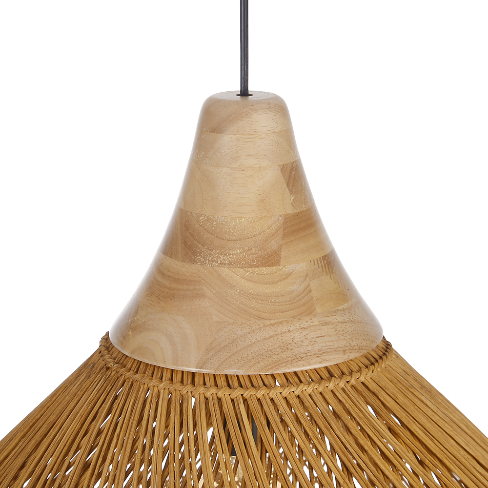 Boho Farmhouse Handcrafted Rattan Pendant Light for Kitchen Island