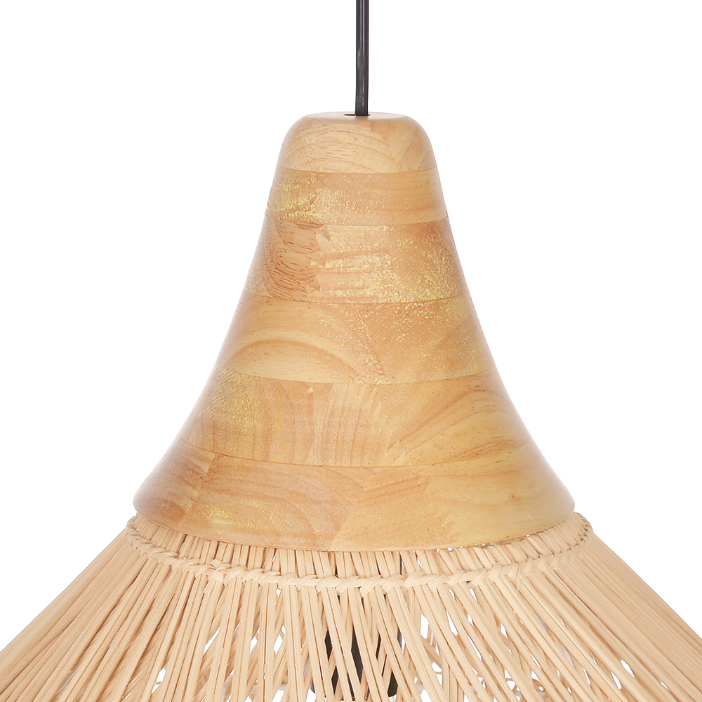 Boho Farmhouse Handcrafted Rattan Pendant Light for Kitchen Island