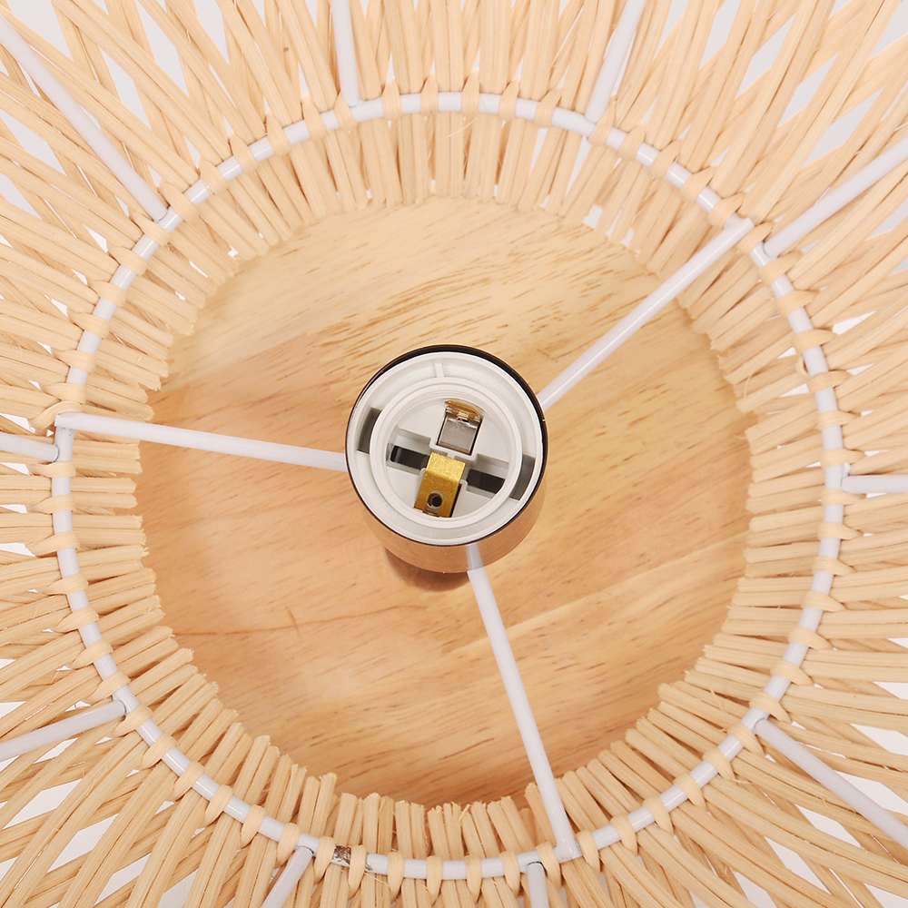 Boho Farmhouse Handcrafted Rattan Pendant Light for Kitchen Island