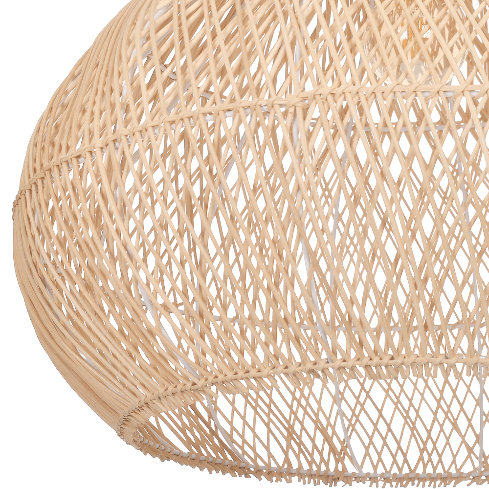 Boho Farmhouse Handcrafted Rattan Pendant Light for Kitchen Island