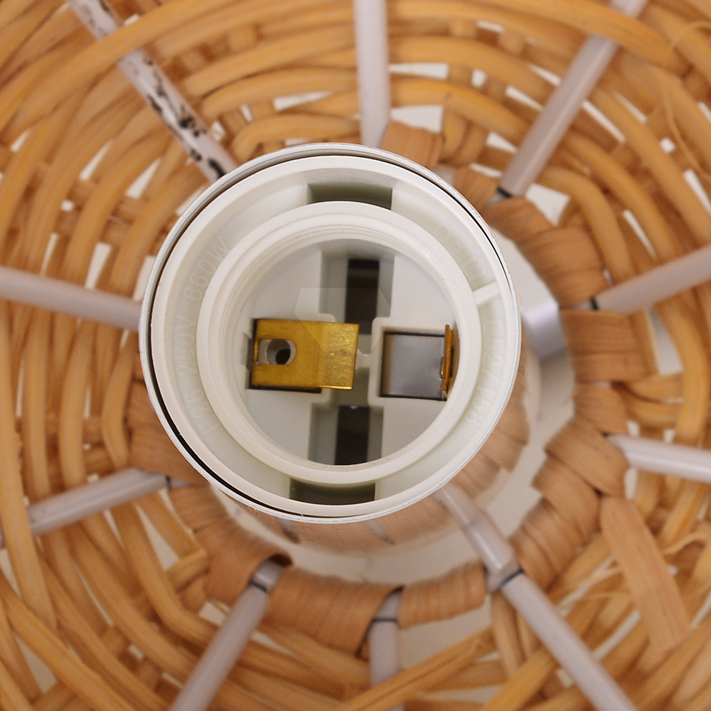 Scandinavian Rattan Pendant Light Rustic Handwoven Chandelier Over Dining Table